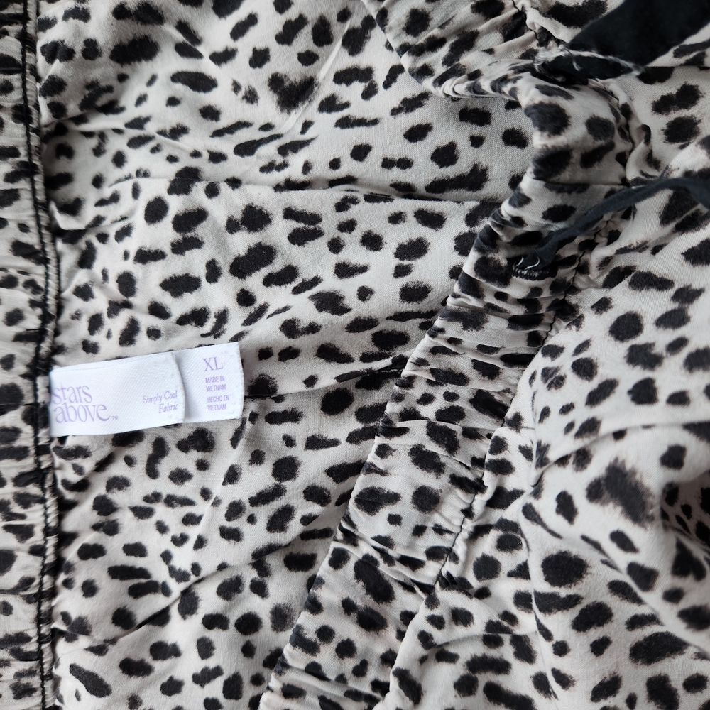 Stars Above Black and White Leopard Print Pajama Set